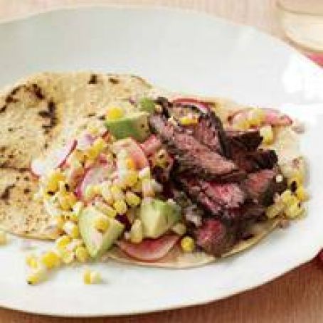 Garlic-Marinated Steak with Corn Salsa