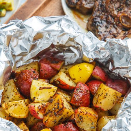 Greek Lemon Foil Roasted Potatoes