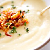 ROASTED SUNCHOKE SOUP WITH CARAMELIZED SHALLOTS