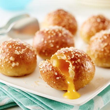 Cheese-Stuffed Pretzel Buns