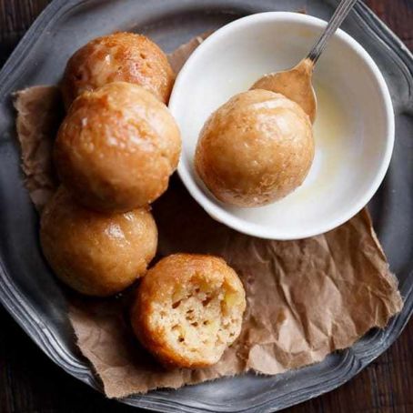 Maple Glazed Apple Fritter Donut Holes