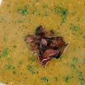 Grilled Tomato and Red Bell Pepper Soup with Grilled Pancetta