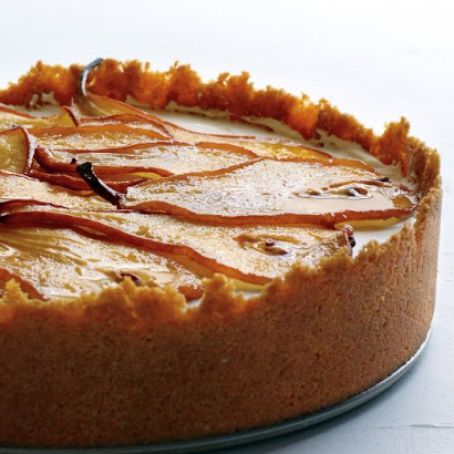 Maple Cheesecake with Roasted Pears
