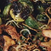 BRUSSELS SPROUTS WITH SHALLOTS AND WILD MUSHROOMS
