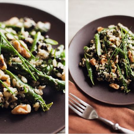 Asparagus with Walnut Chive Vinaigrette