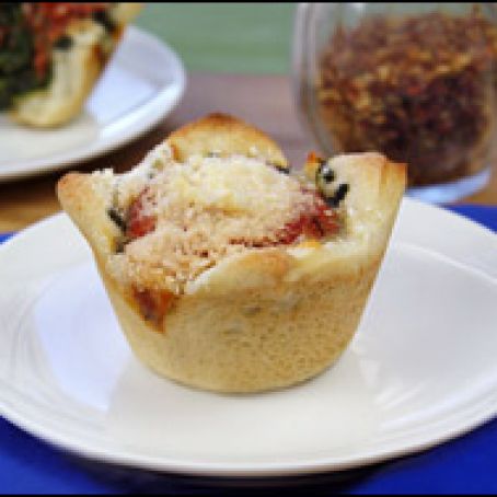 Mini Deep-Dish Spinach Pizzas