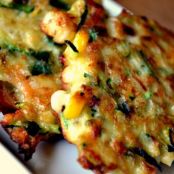 Zucchini and Corn Tortitas with Salsa-Cilantro Sauce