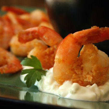 Spicy Grilled Shrimp with Blue Cheese Dip