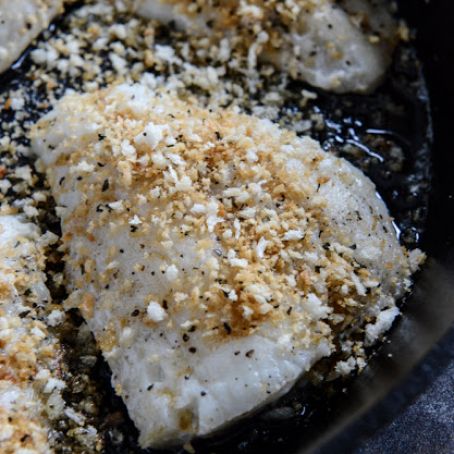 Brown Butter Tilapia with Basil Butter Breadcrumbs