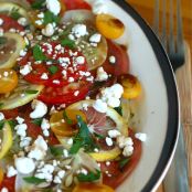 lemon cucumber and heirloom tomato carpaccio