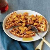 Whole Grain Waffles with Cheddar and Maple-Apple Sauce