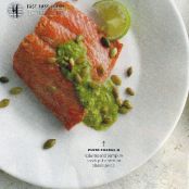 Salmon with Pumpkin Seed-Cilantro Pesto