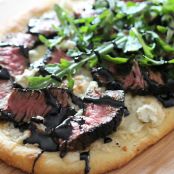 Grilled Steak & Gorgonzola Pizza with Balsamic Glaze