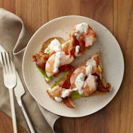 Shrimp BLT toasts