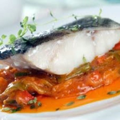 BACALAO CONFITADO SOBRE SOFRITO DE PIMIENTO