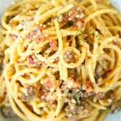 Buddy V's Carbonara with Sausage