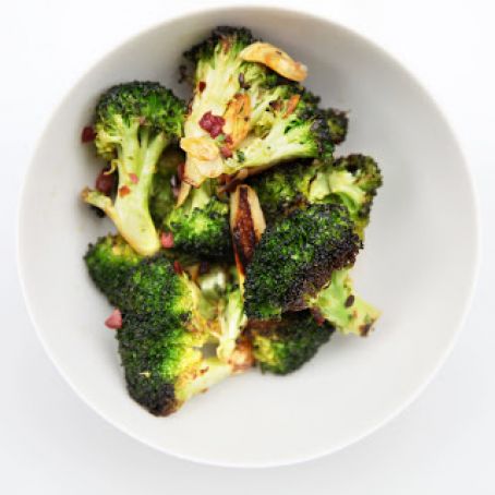 Roasted Broccoli with Olives, Garlic, Oregano, and Lemon