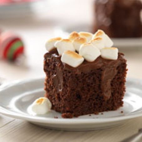 Toasted Marshmallow-Chocolate Pudding Cake