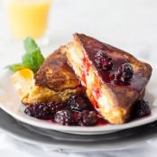 Stuffed Orange French Toast with Blackberry Compote