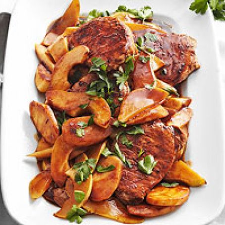 Pork Loin with Parsnips and Pears
