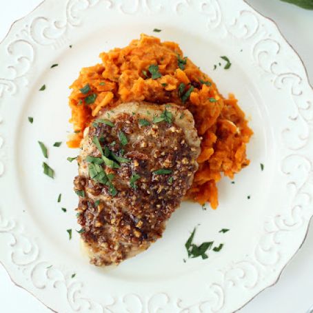 Maple-Pecan Crusted Pork Chops