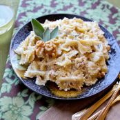 Caramelized Onion and Goat Cheese Farfalle