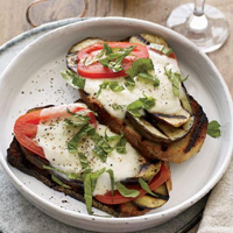 Open-Face Grilled Eggplant Sandwiches