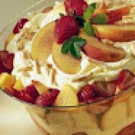 Strawberry and Peach Cream Trifle