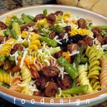 Pasta with Grilled Peppers & Italian Sausage