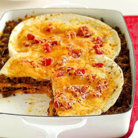 Beef and Bean Tortilla Casserole