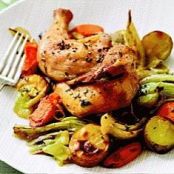 Cornish Hens and Citrus-Scented Roasted Vegetables