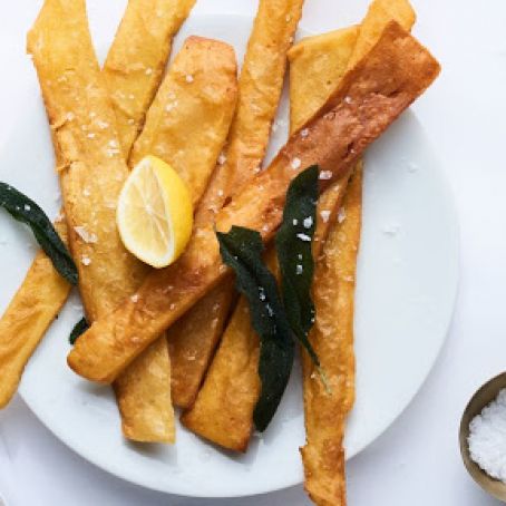 Panisses with Sage Leaves and Lemon