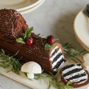 No-Bake Chocolate Mocha Yule Log