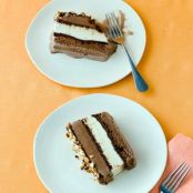 Chocolate, Hazelnut and Vanilla Ice Cream Cake