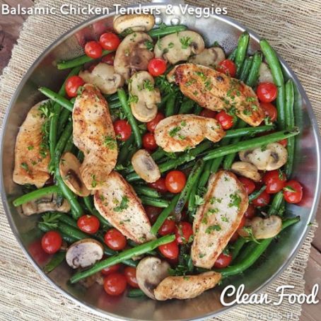 Sauteed Chicken with Tomatoes over Green Beans