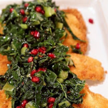 CUTLETS - Chicken or Turkey Cutlets with Greens and Pomegranate