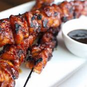 Grilled Barbecued Chicken Kebabs