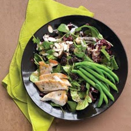 Seared Chicken Salad with Green Beans, Almonds, and Dried Cherries