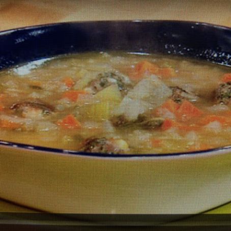Soup: Chicken Rice Soup with Greek Meatballs