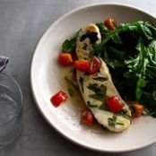 HALIBUT w/TOMATO SAFFRON VINAIGRETTE