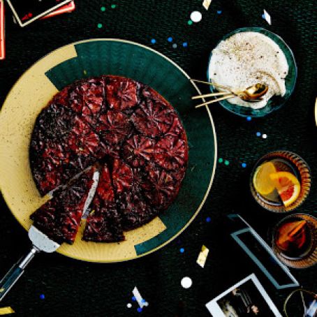 Upside-Down Blood Orange–Polenta Cake