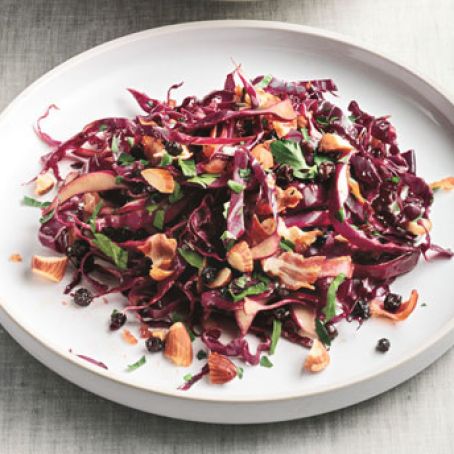 Red Cabbage Salad with Warm Pancetta-Balsamic Dressing