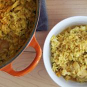 Arros de Baetjo (Bomba Rice with Salt Cod, Cauliflower and Scallions)