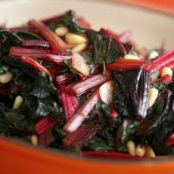 Swiss Chard with Roasted Pine Nuts and Garlic