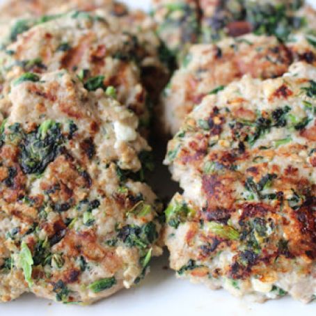 Turkey Spinach Feta Burgers