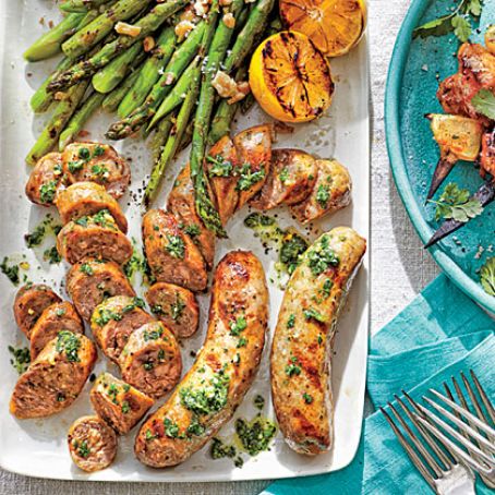 Grilled Sausages with Asparagus