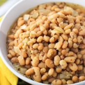 Slow Cooker White Beans with Whole Grain Mustard Beer Sauce