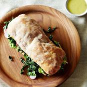 Avocado and Marinated Kale Salad Sandwich