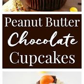 Chocolate & Peanut Butter Surprise Cupcakes