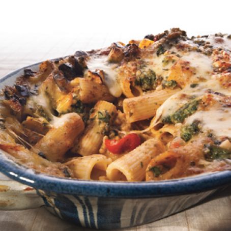 Rigatoni with Eggplant and Pine Nut Crunch